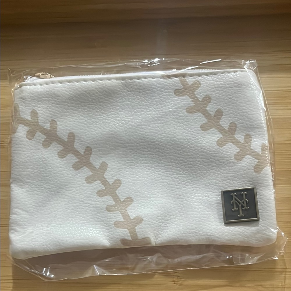 White Baseball Stitch Pouch